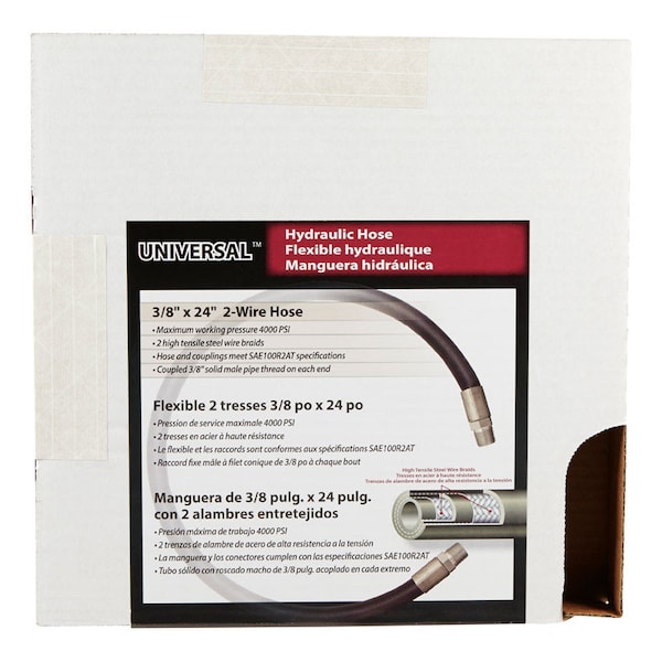 Universal Apache 0.4 in. D X 24 in. L 4000 psi Rubber 2-Wire Hydraulic Hose 98398226 - main